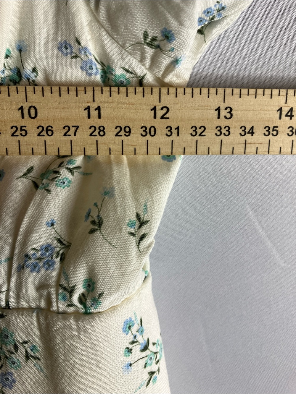 No Boundaries Ivory Dress with Blue and Green Floral Print - Picture 6 of 9